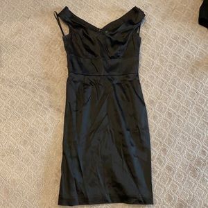 White House Black Market satin boat neck dress